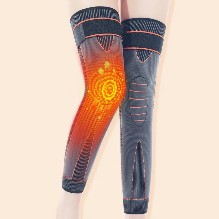 1pair Anti-Slip Compression Straps Keep Warm And Lengthen Knee Pads, Size: S(Mugwort Orange)