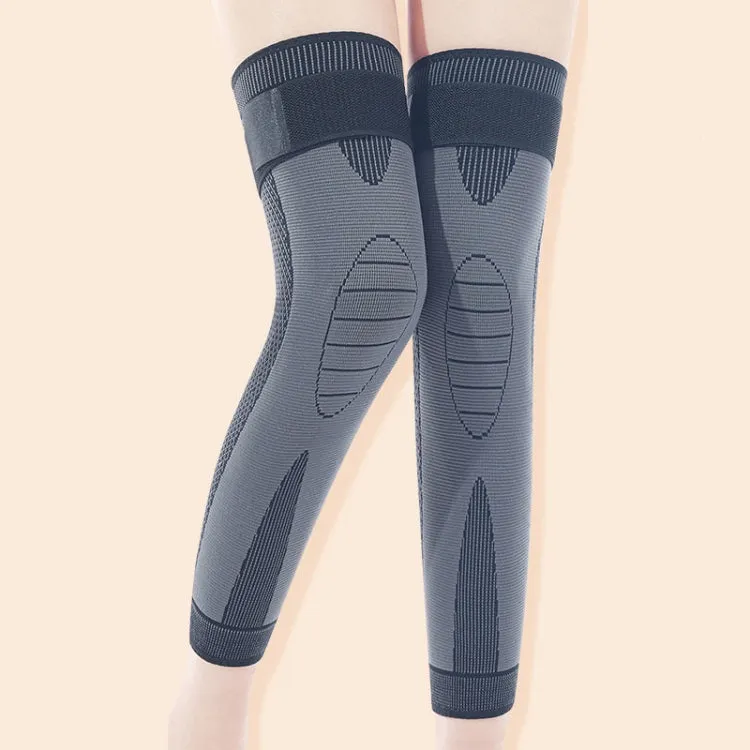 1pair Anti-Slip Compression Straps Keep Warm And Lengthen Knee Pads, Size: S(Warm Black)