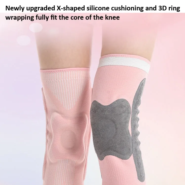 1pair Sports Knee Brace Meniscus Injury Silicone Knee Joint Protective Cover, Size: S(Light Purple)