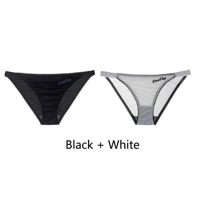 2 Pack Letter Print Sexy Women's Panties Underwear Seamless Briefs Comfort Underpants Low Rise Fashion Panty Ladies Lingerie