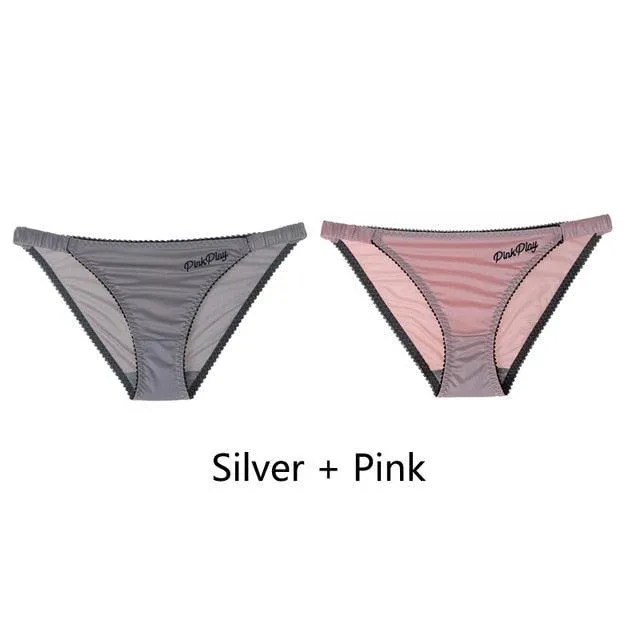 2 Pack Letter Print Sexy Women's Panties Underwear Seamless Briefs Comfort Underpants Low Rise Fashion Panty Ladies Lingerie