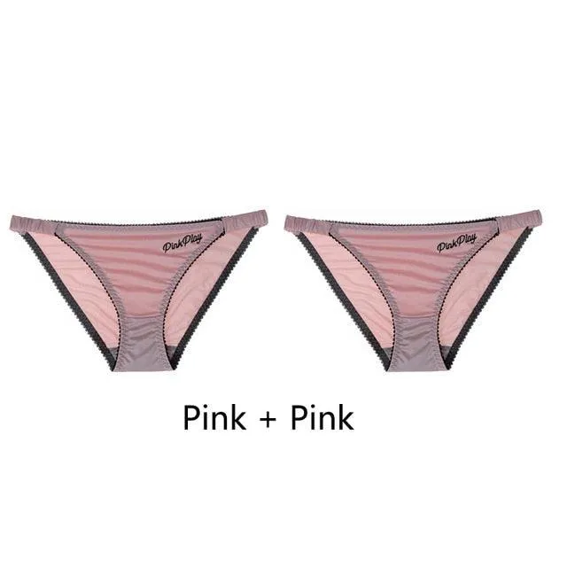 2 Pack Letter Print Sexy Women's Panties Underwear Seamless Briefs Comfort Underpants Low Rise Fashion Panty Ladies Lingerie