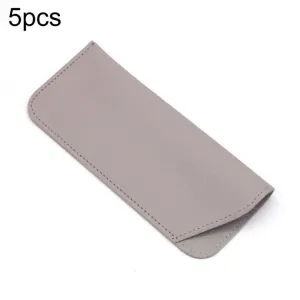 5pcs Thickened Sunglasses Pouch Portable Dustproof Storage Bag, Size: Small 157 x 65mm(Light Grey)