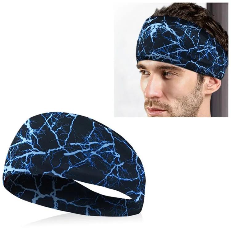 Absorbent Cycling Yoga Sport Sweat Headband Men Sweatband For Men and Women Yoga Hair Bands Head Sweat Bands Sports Safety(Blue)