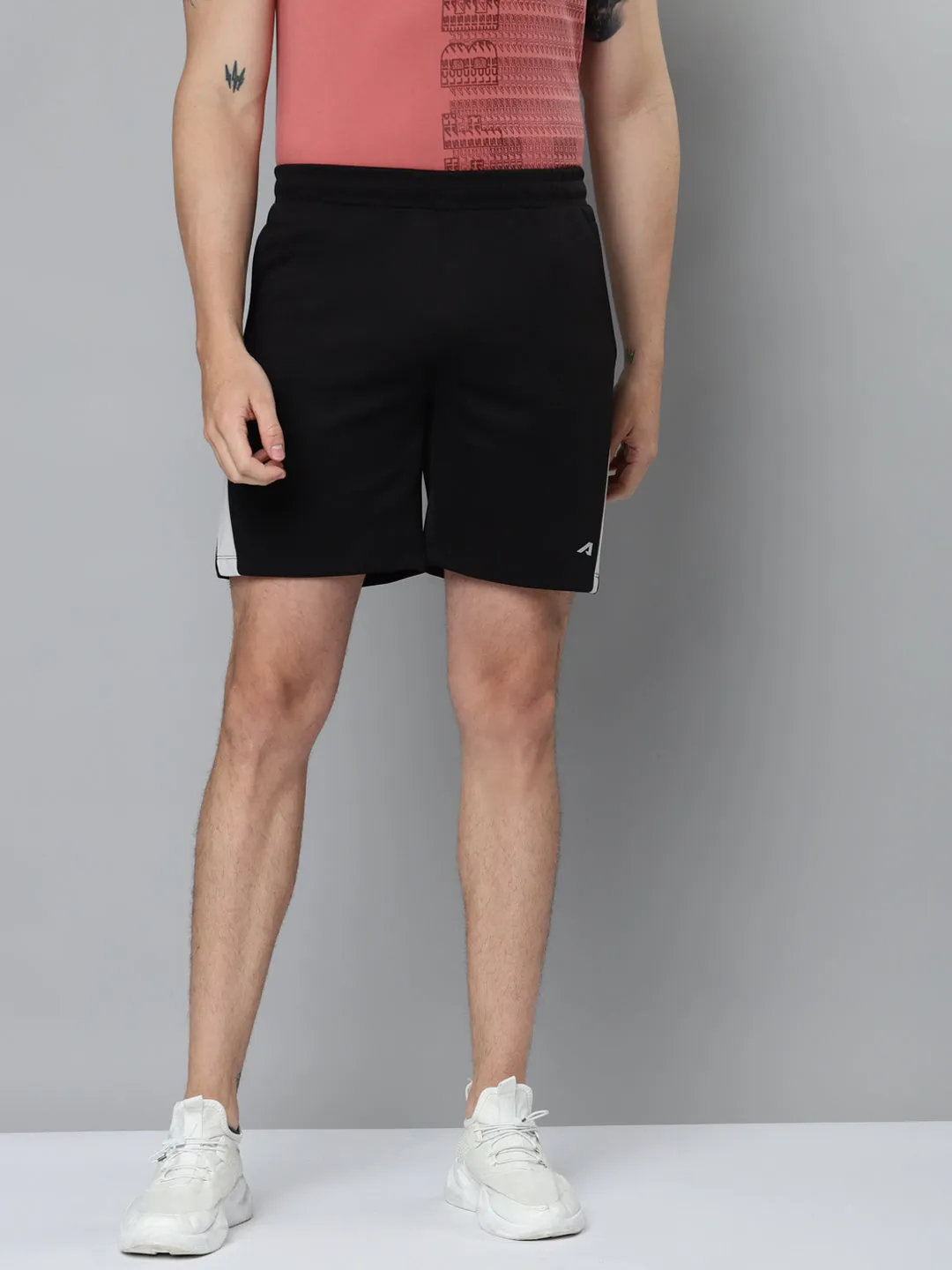 Alcis Men Black Slim Fit Training or Gym Sports Shorts