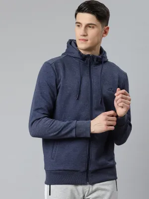 Alcis Men Navy Blue Solid Hooded Jacket