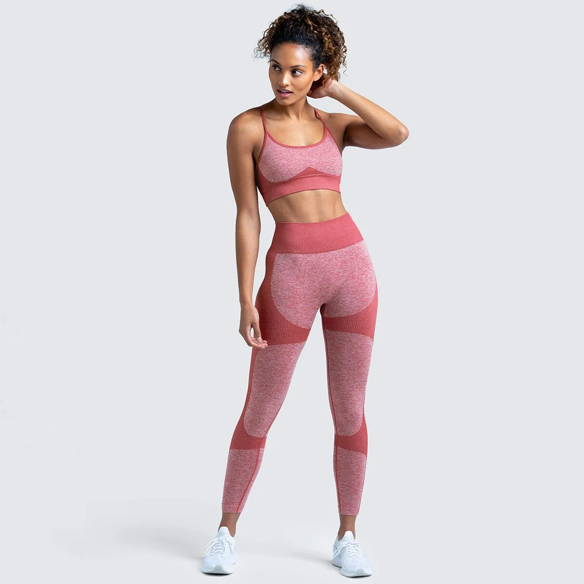 Amozae- Seamless Women Yoga Set Workout Shirts Sport Pants Bra Gym Suits Fitness Shorts Crop Top High Waist Running Leggings Sports Sets