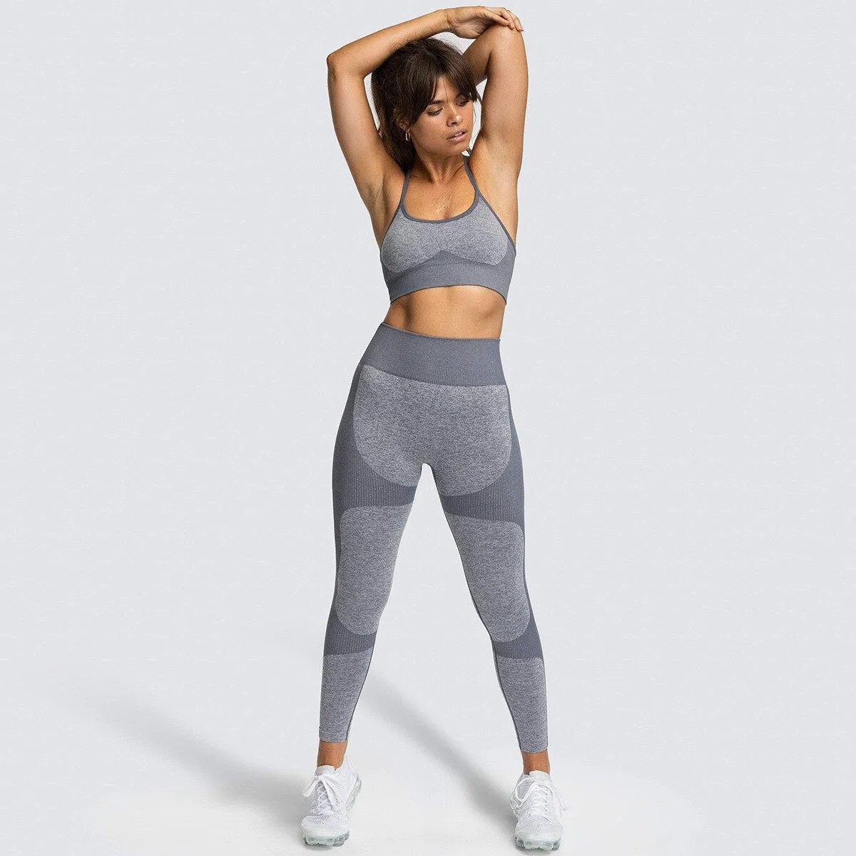 Amozae- Seamless Women Yoga Set Workout Shirts Sport Pants Bra Gym Suits Fitness Shorts Crop Top High Waist Running Leggings Sports Sets