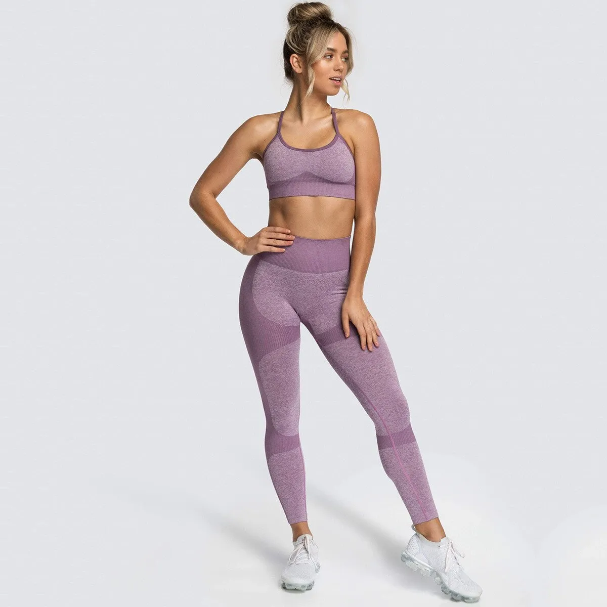 Amozae- Seamless Women Yoga Set Workout Shirts Sport Pants Bra Gym Suits Fitness Shorts Crop Top High Waist Running Leggings Sports Sets