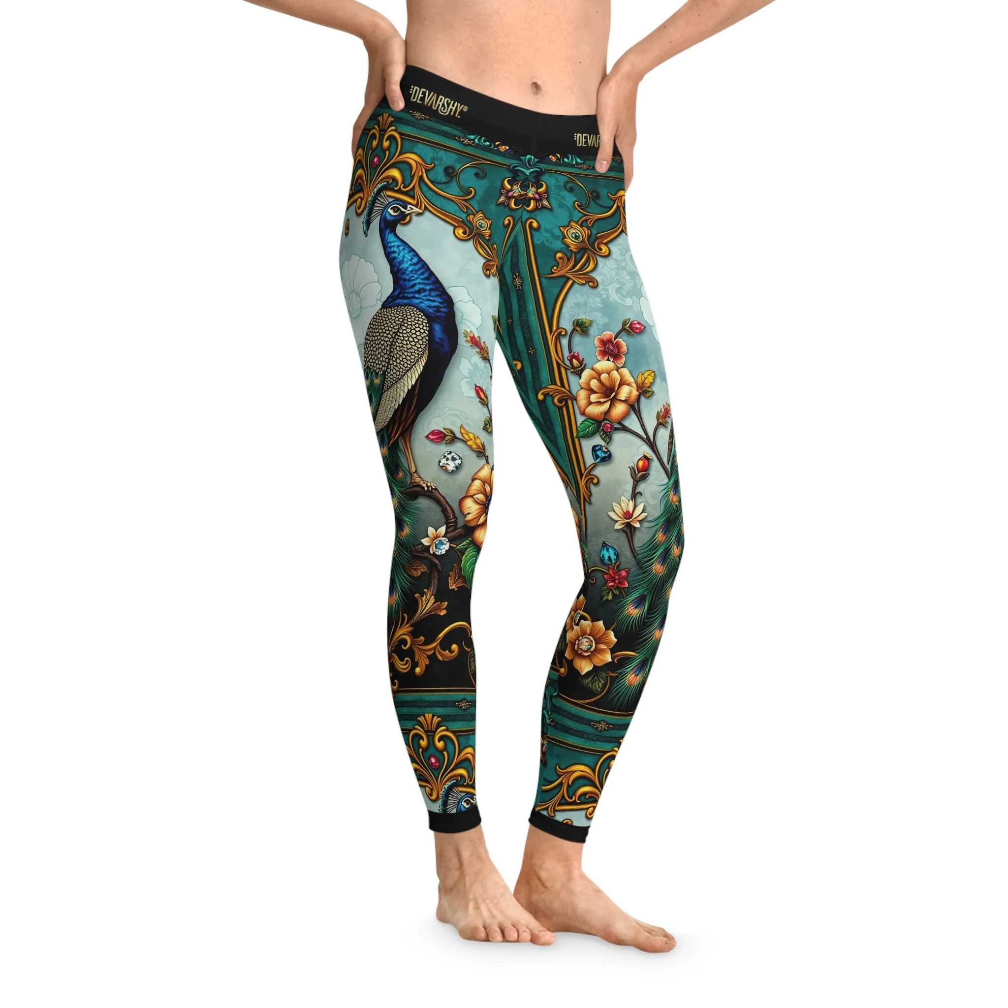 Beautiful Peacock Leggings Women Peacock Print Leggings Best Gift For Peacock Lovers Casual Wear Spandex Leggings | X3500