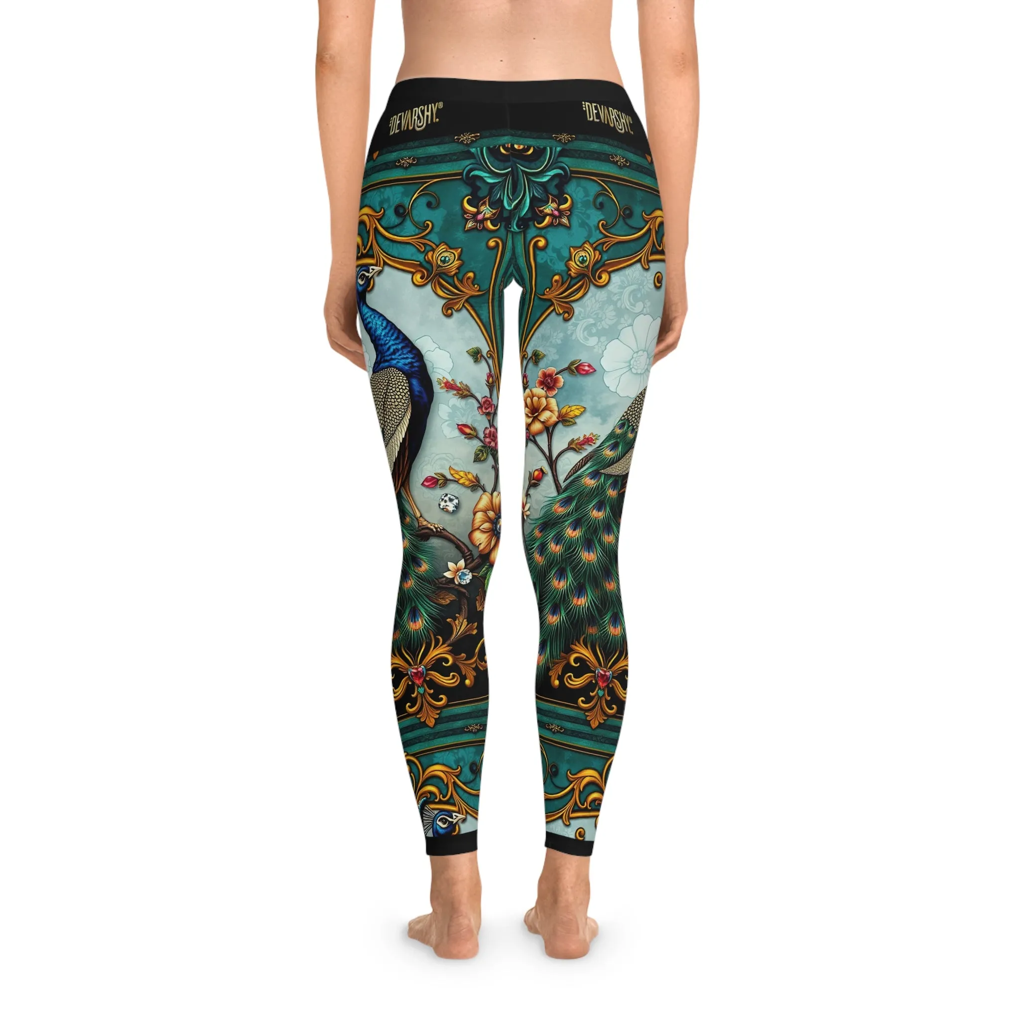 Beautiful Peacock Leggings Women Peacock Print Leggings Best Gift For Peacock Lovers Casual Wear Spandex Leggings | X3500