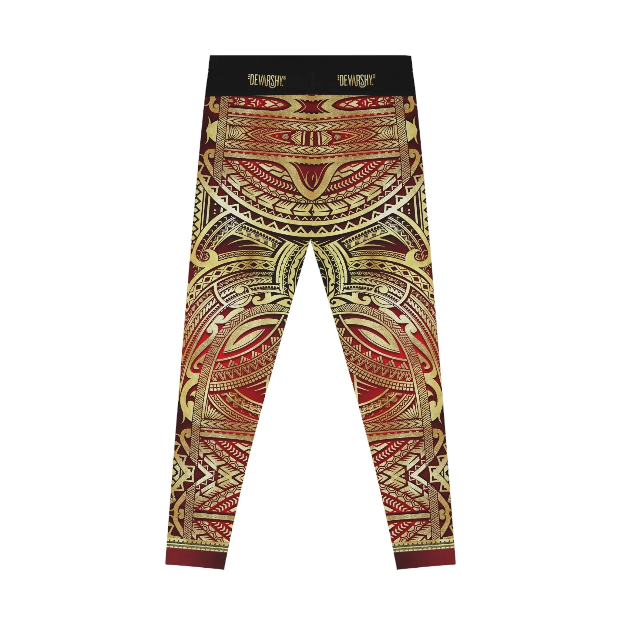 Burgundy Leggings Polynesian Art Leggings Women Sports Wear Spandex Leggings Women Red Lounge Wear | 100531