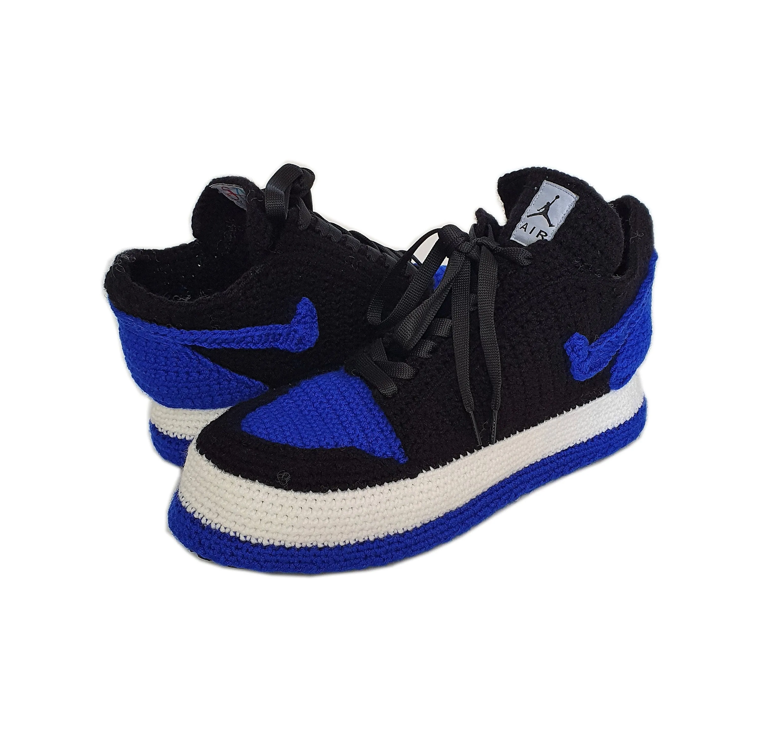 Crochet Jordan Royal Blue Slippers Sneakers - Basketball Soft Shoes