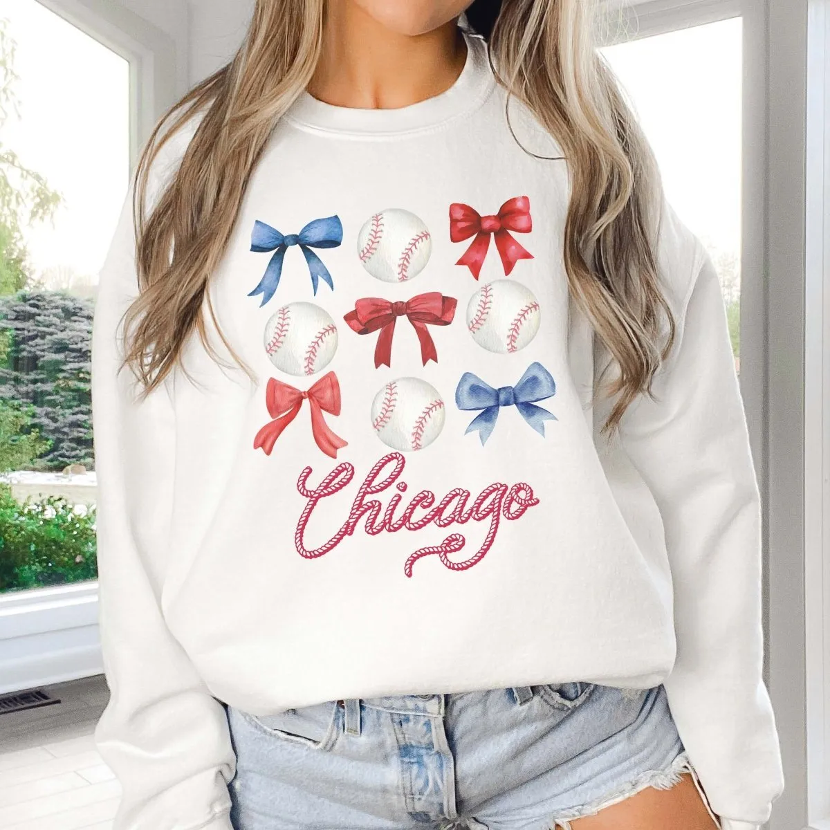 Custom Team Baseball And Bow Collage Wholesale Sweatshirts - Trending