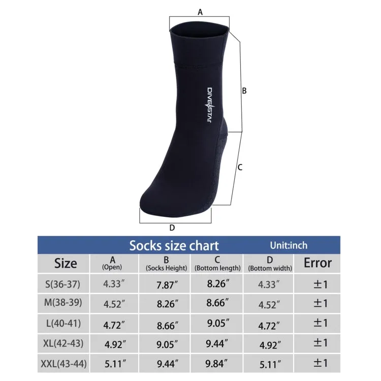 DIVESTAR Diving Neoprene Socks For Men Women Scuba Booties, Spec: 5mm Black(S 37-38)