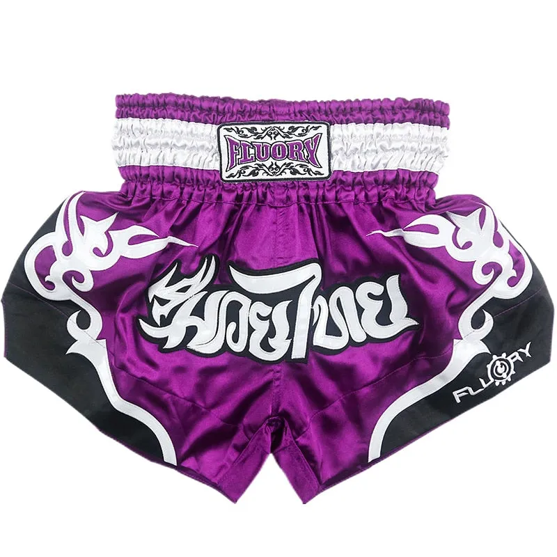 Fluory Men Women Kids Fight shorts Boxing Pants Shorts embroidery MMA Shorts Muay Thai shorts