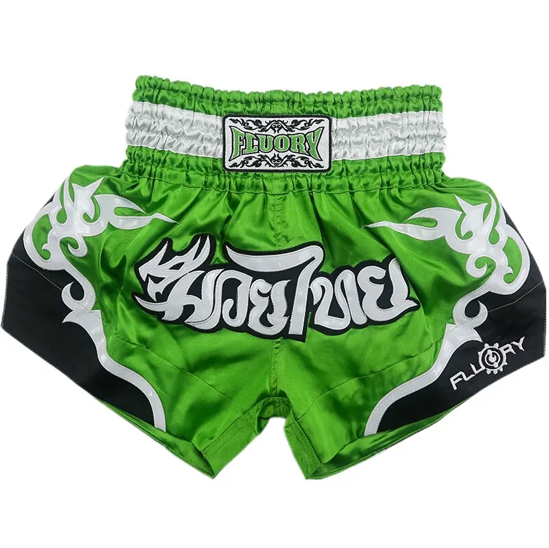 Fluory Men Women Kids Fight shorts Boxing Pants Shorts embroidery MMA Shorts Muay Thai shorts