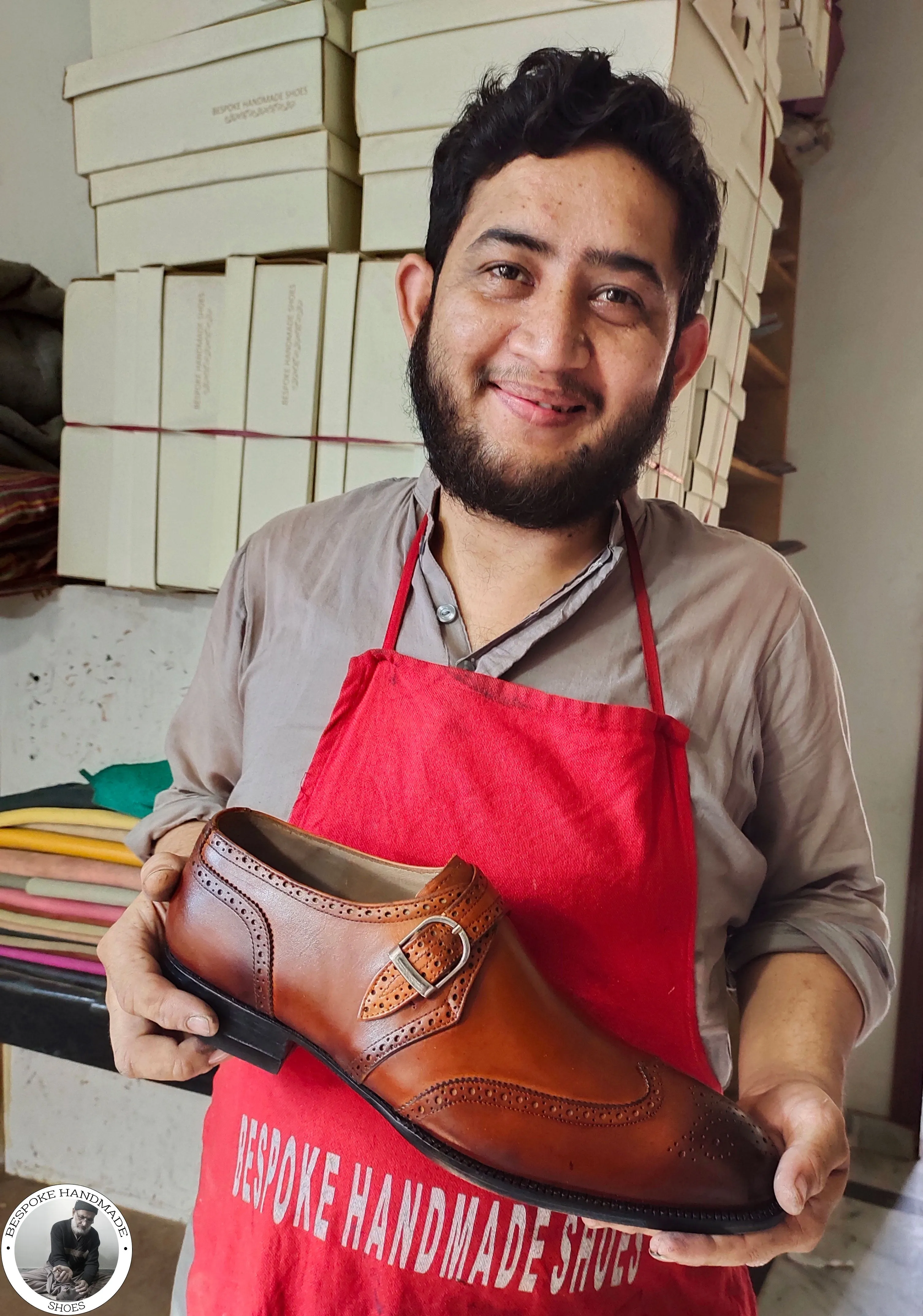 Handcrafted Men's , Brown Leather Bit Black Shaded Wingtip Brogue Casual Shoes For Men