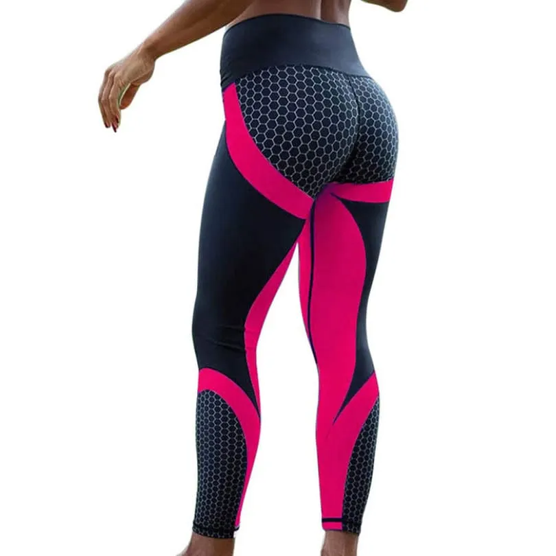 High Waist 3D Print Tummy Control Sports Leggings