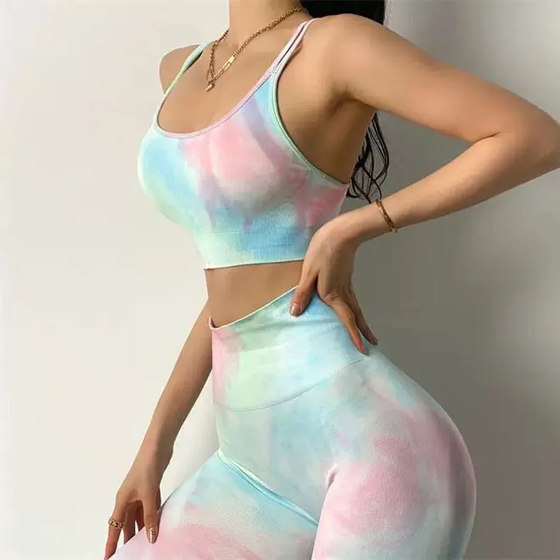 High Waist  Leggings & Bra Tops Women Seamless Workout Clothes