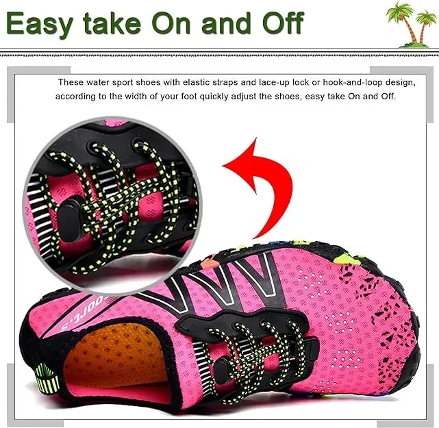 JETSKI-Water Shoes Men/Women Sneakers Barefoot Outdoor Beach Sandals Upstream Aqua Shoes Quick-Dry River Sea Diving Swimming-PINK