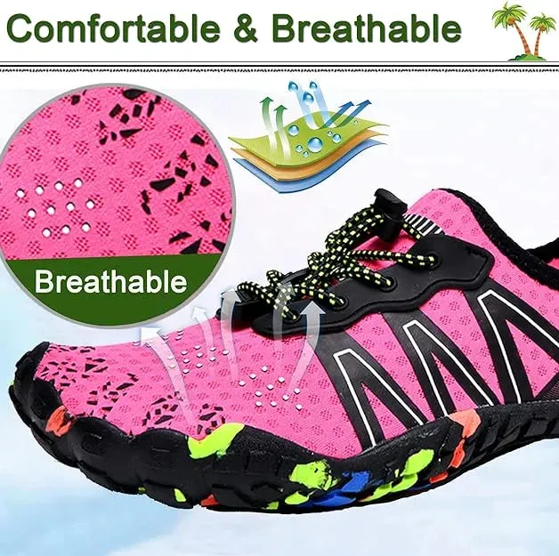 JETSKI-Water Shoes Men/Women Sneakers Barefoot Outdoor Beach Sandals Upstream Aqua Shoes Quick-Dry River Sea Diving Swimming-PINK