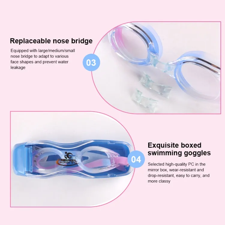 JIEHU JH8102 4 in1 Women HD Transparent Anti-fog Waterproof Swimming Glasses Swimming Cap Set(Pink)