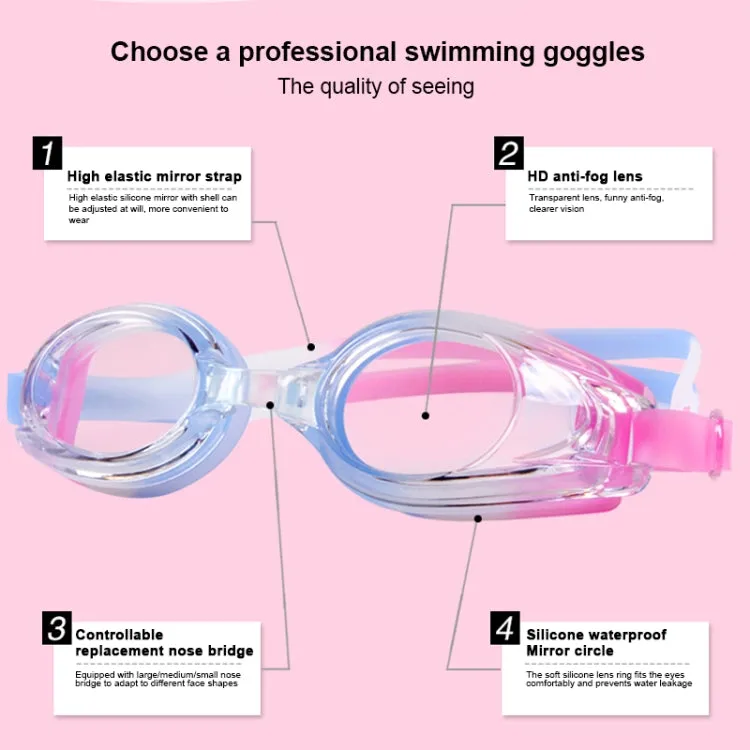 JIEHU JH8102 4 in1 Women HD Transparent Anti-fog Waterproof Swimming Glasses Swimming Cap Set(Pink)