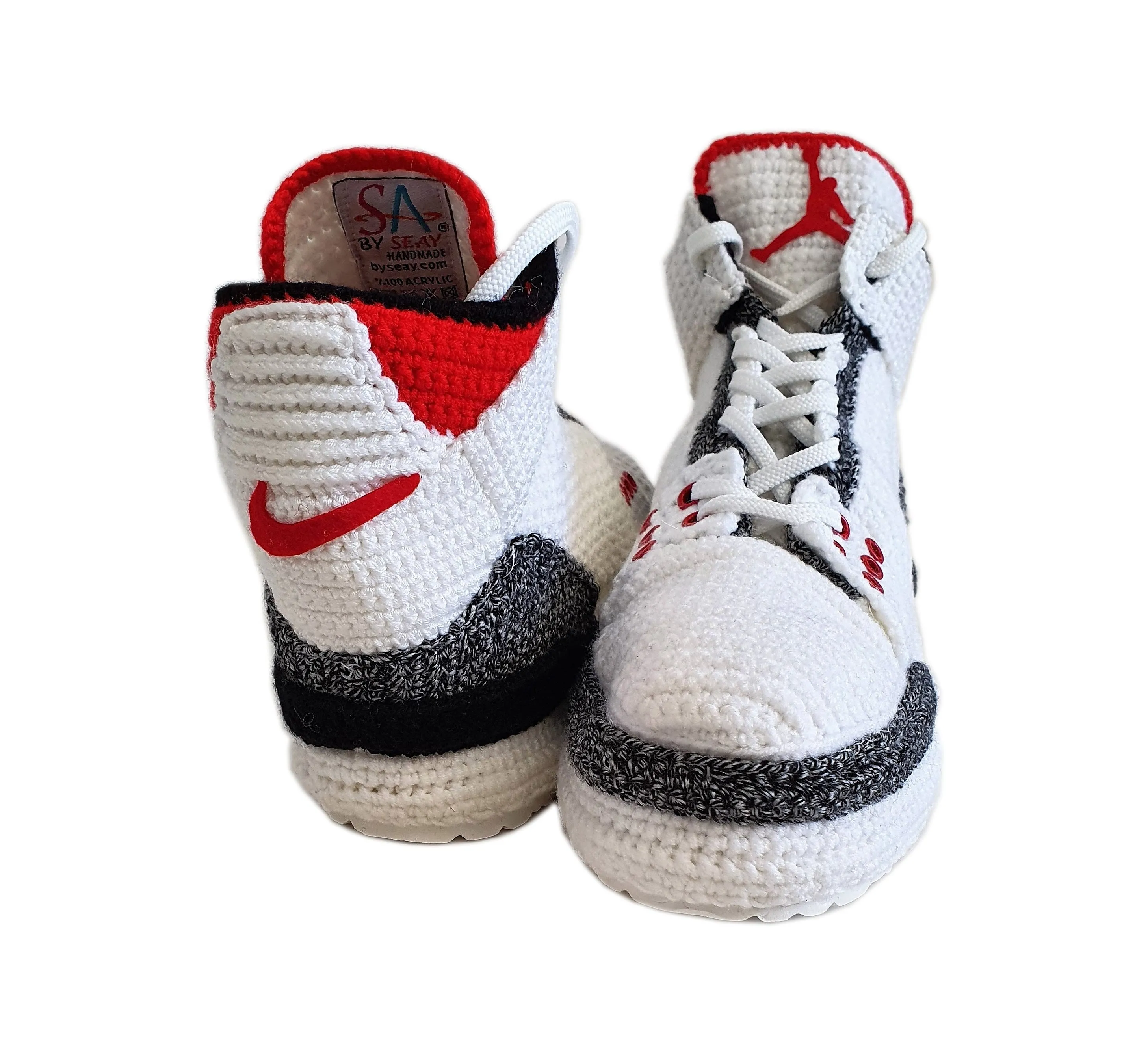 Jordan 3 Retro Crochet Home Slippers Custom Sneakers Basketball Plush Shoes