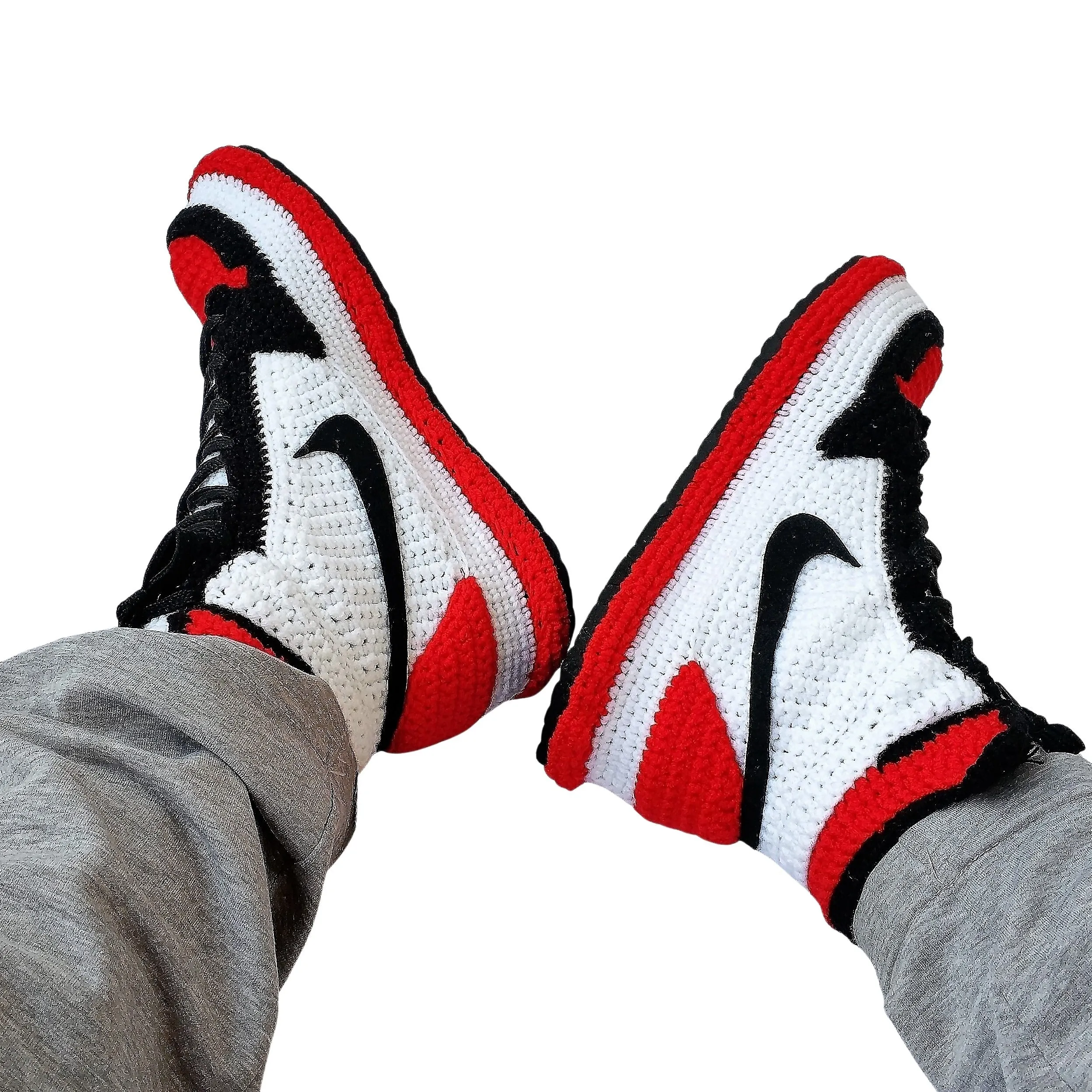 Jordan Bred Toe Retro Sneaker Slippers Plush Jumpman Shoes