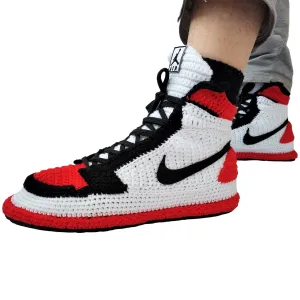 Jordan Bred Toe Retro Sneaker Slippers Plush Jumpman Shoes