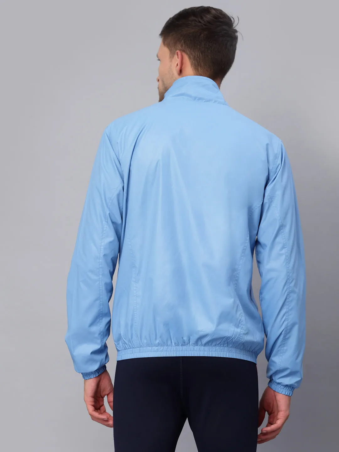 JUMP USA Men Sky Blue Rapid-Dry Solid Sporty Jackets