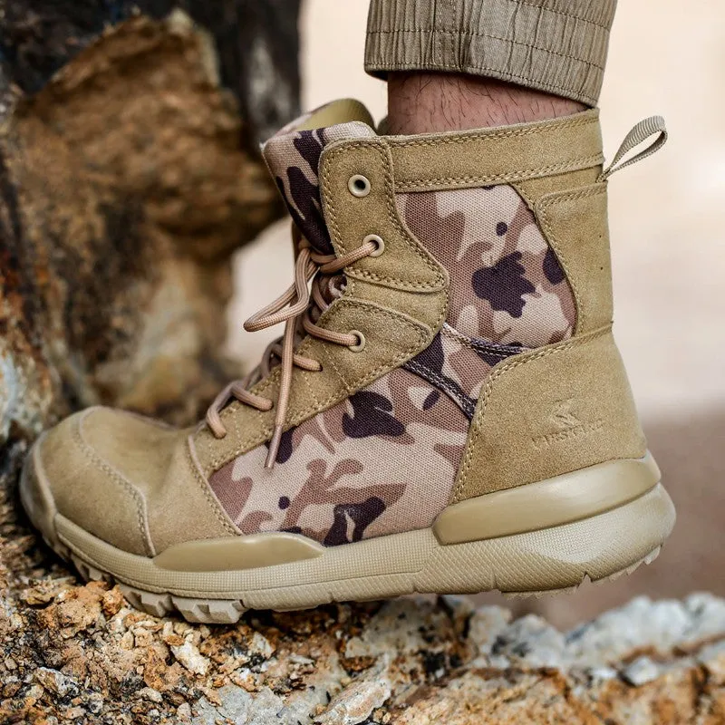 Man's camouflage outdoor slip-resistant high top comfortable hiking boots