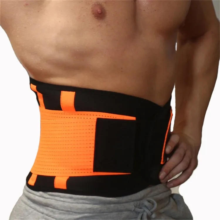 Men and Women Neoprene Lumbar Waist Support Unisex Exercise Weight Loss Burn Shaper Gym Fitness Belt, Size:L(Rose)