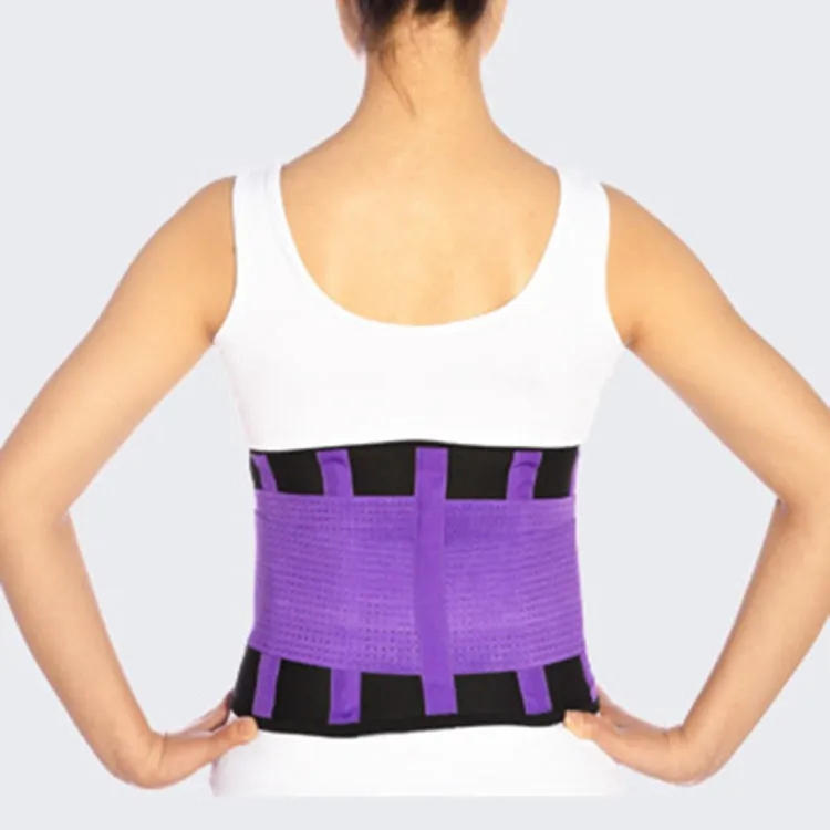 Men and Women Neoprene Lumbar Waist Support Unisex Exercise Weight Loss Burn Shaper Gym Fitness Belt, Size:XL(Purple)