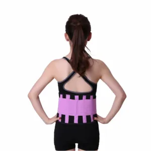 Men and Women Neoprene Lumbar Waist Support Unisex Exercise Weight Loss Burn Shaper Gym Fitness Belt, Size:XL(Purple)