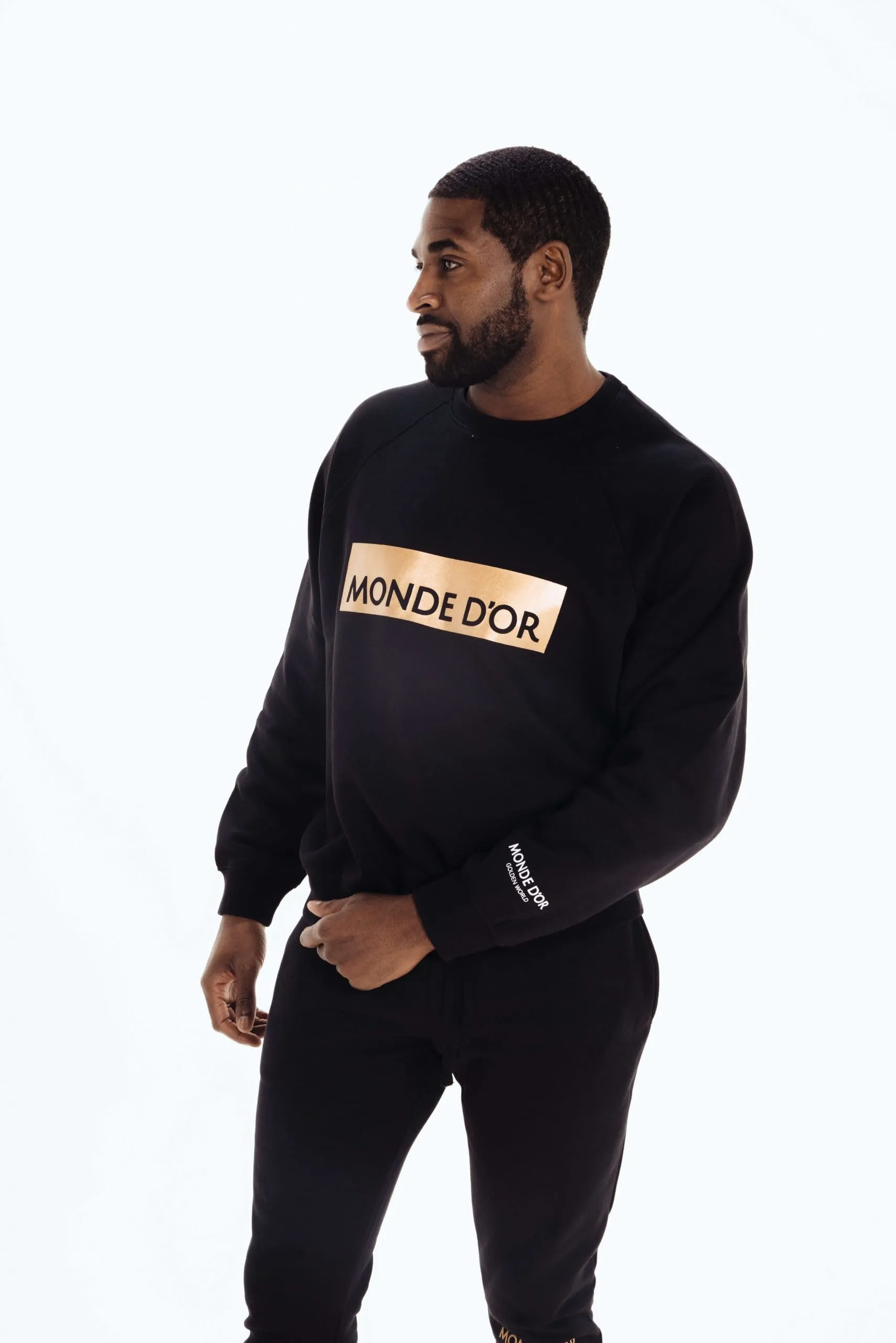 Men's Black and Gold Tracksuit Set