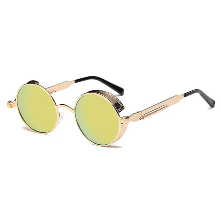 Metal Round Frame Steampunk Retro Sunglasses for Men Women(3)