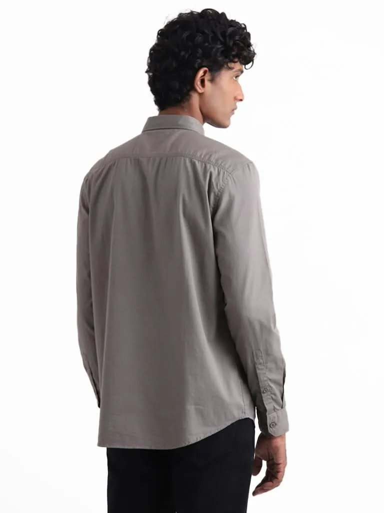 Nuon Dark Olive Cotton Slim-Fit Shirt