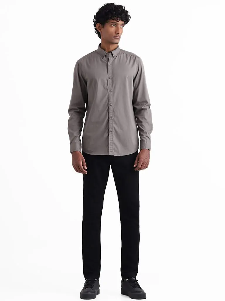 Nuon Dark Olive Cotton Slim-Fit Shirt