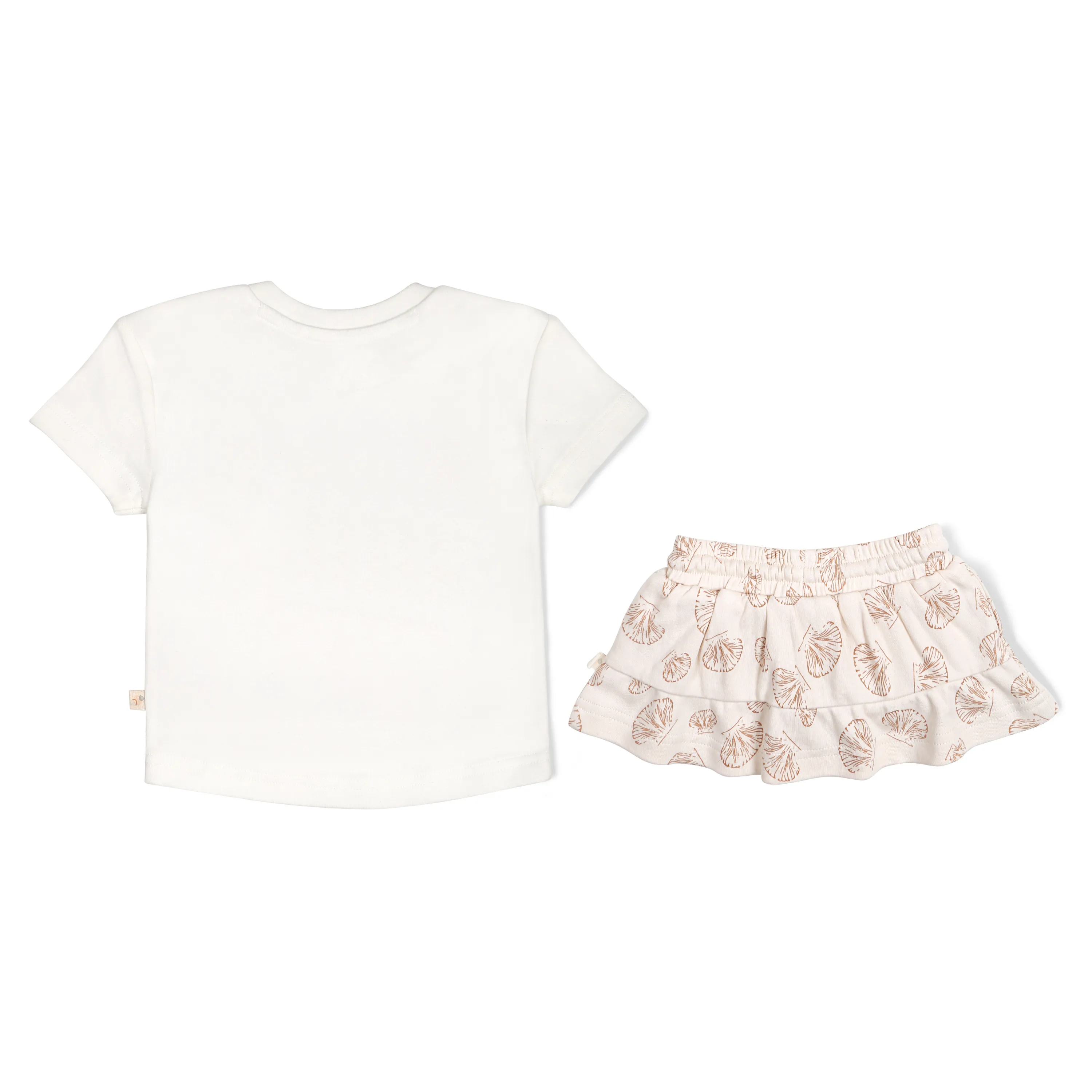 Organic Girls Tee and Skort Outfit - Seashells