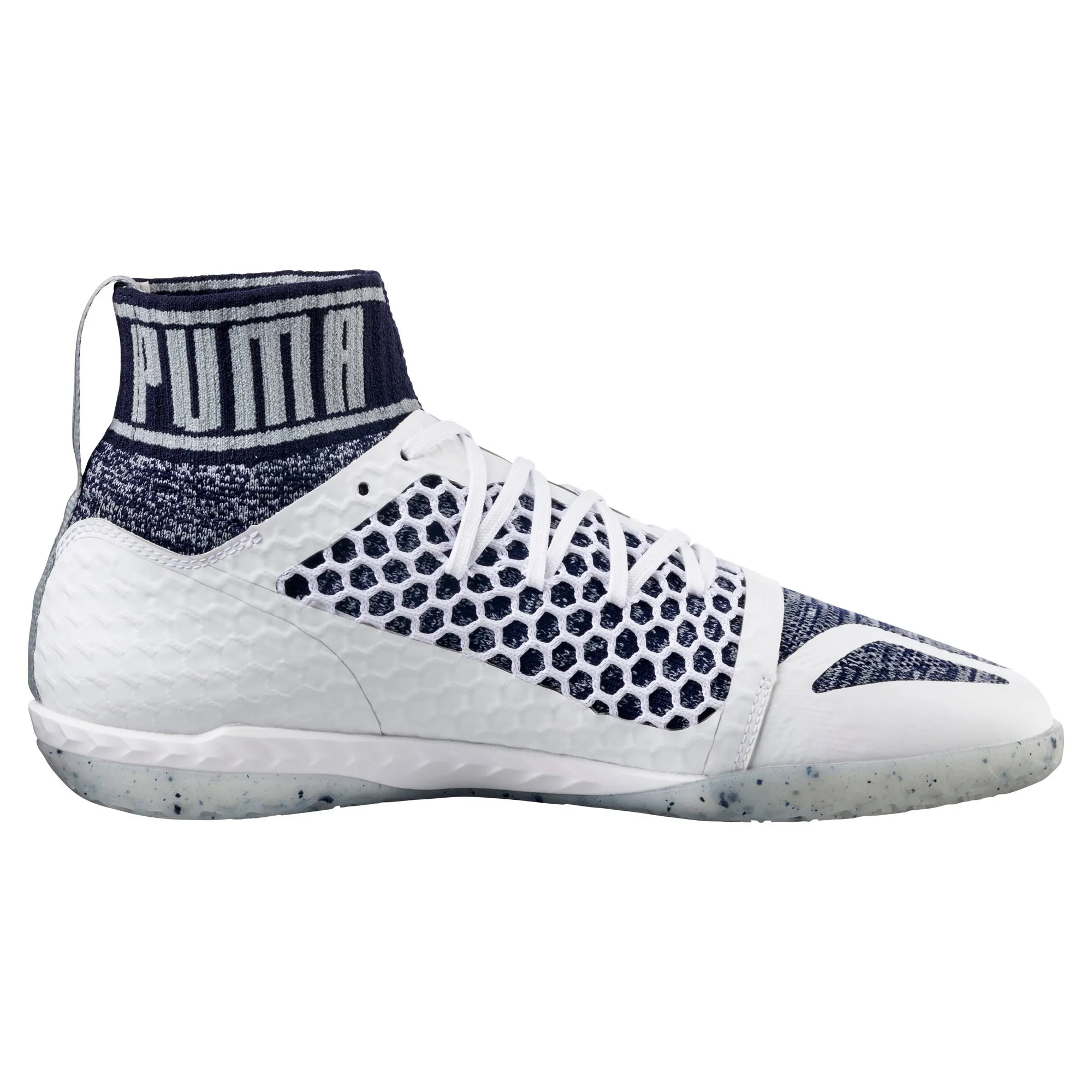 PUMA 365 evoKNIT NETFIT CT Indoor Soccer Shoes - White-Peacoat-Quarry