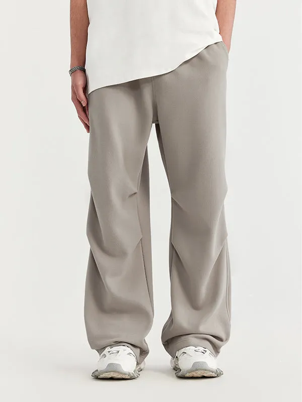 Side Pleated Sweatpants in Grey Color