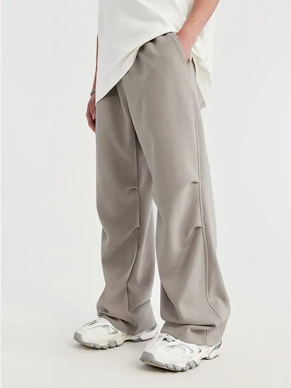 Side Pleated Sweatpants in Grey Color