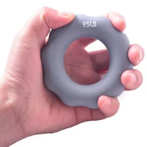 Silicone Finger Marks Grip Device Finger Exercise Grip Ring, Specification: 95LB (Gray)