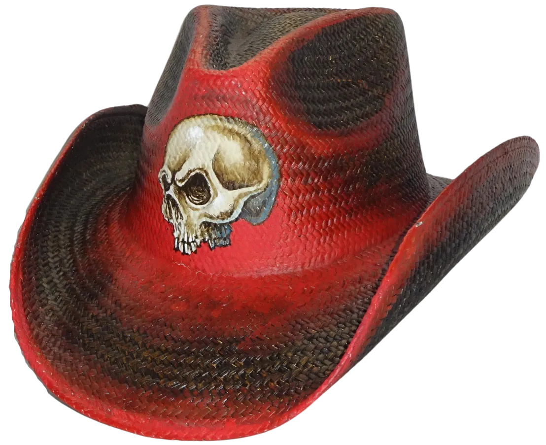 Straw Cowboy Hat SKULL by Austin