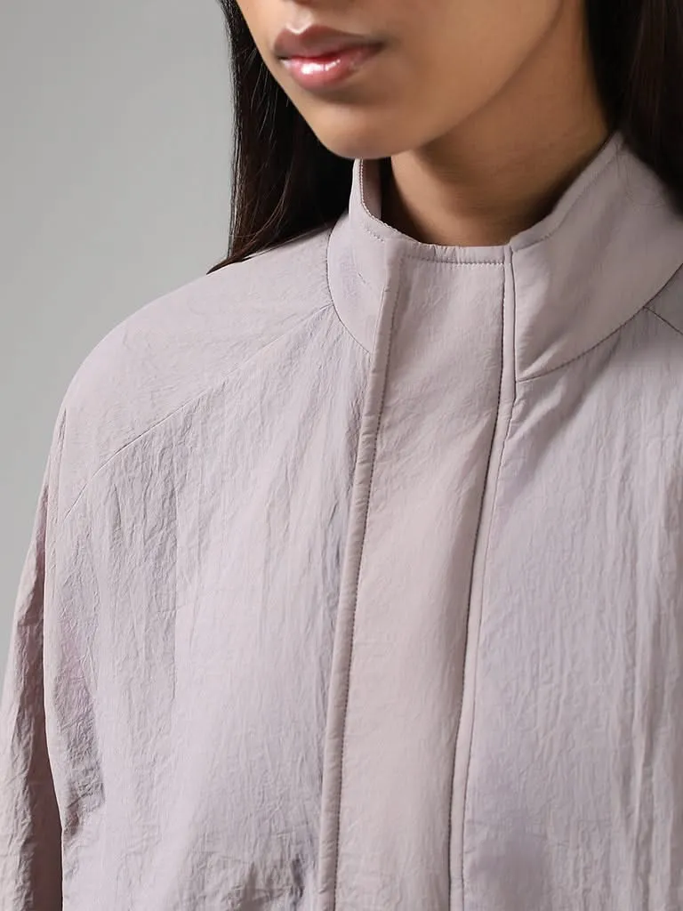 Studiofit Lilac Snap-Buttoned & Zipper Jacket