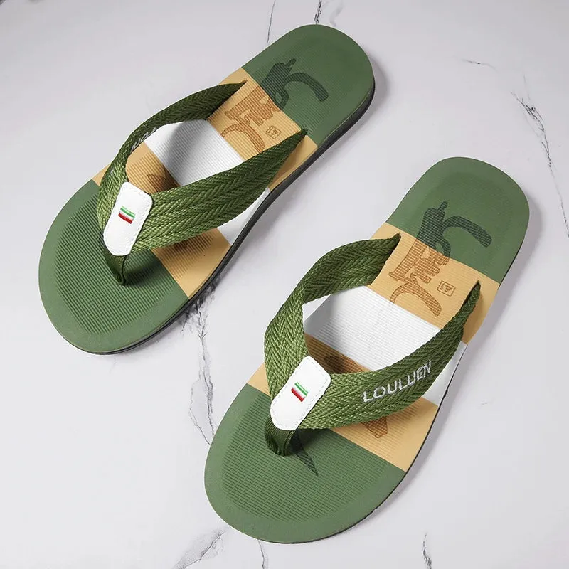 Summer Men Flip-Flops Soft Quick Dry Slides Street Beach Slippers Casual Footwear