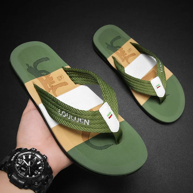 Summer Men Flip-Flops Soft Quick Dry Slides Street Beach Slippers Casual Footwear