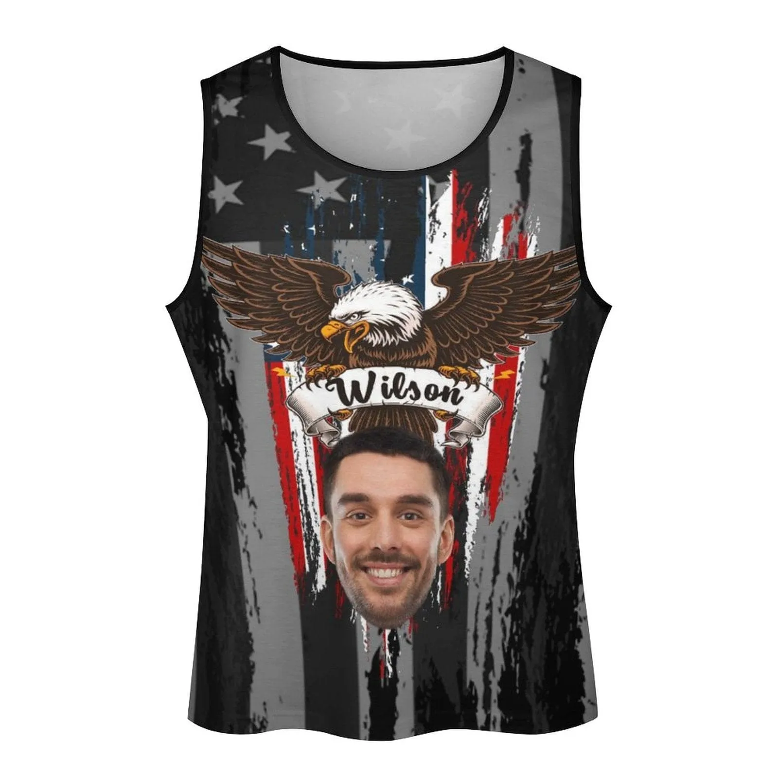 Tank Tops with Custom Face＆Name Personalized Eagle Men's Tank Top